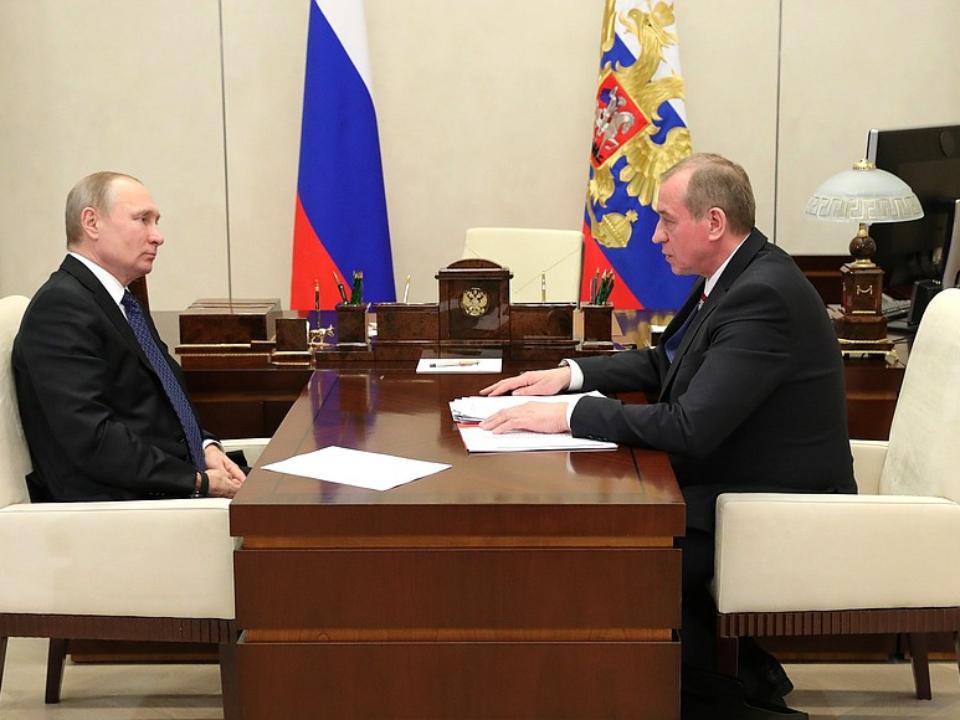 Владимир Путин провёл рабочую встречу с губернатором Иркутской области Сергеем Левченко