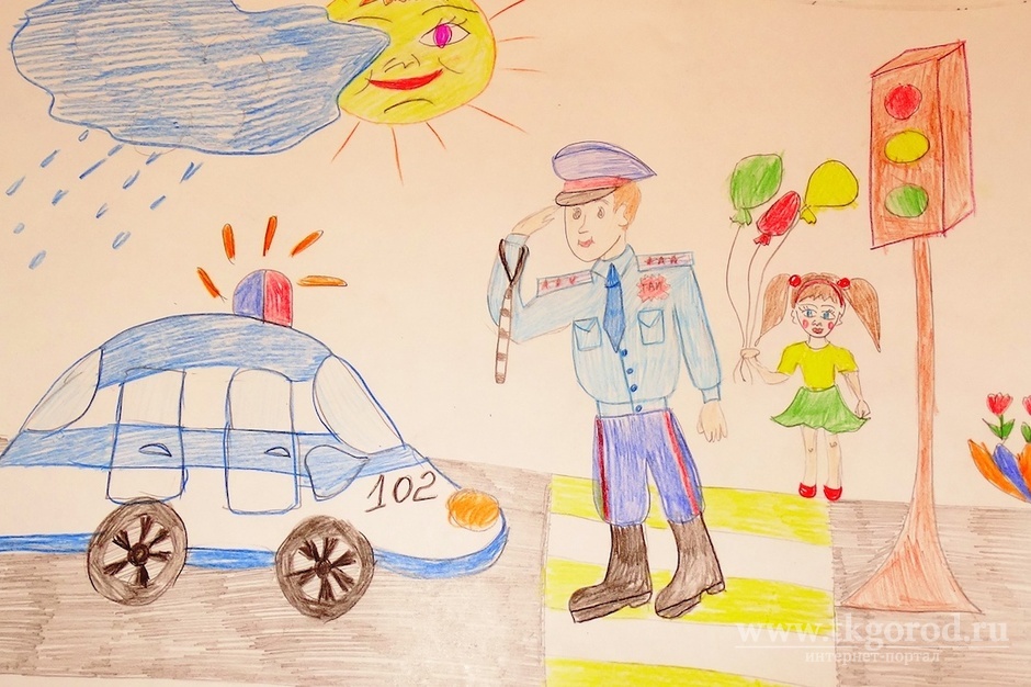 Детям полицейских предложили нарисовать своих родителей на работе и получить за это подарок