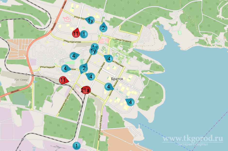 На онлайн-карте общественного транспорта в Братске появились автобусы