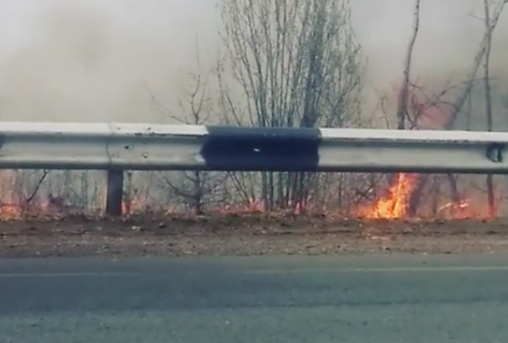 Природные пожары подобрались к дороге возле Братска