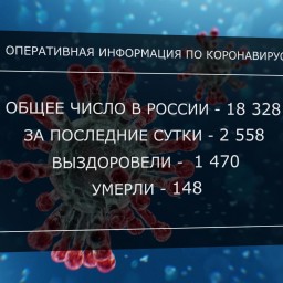 В России официально подтверждены 18 328 случаев заболевания коронавирусом