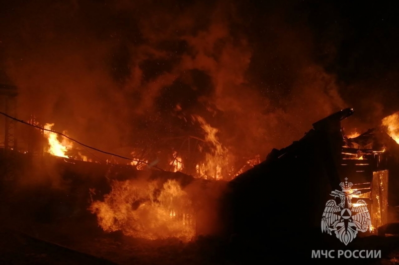 Крупный пожар произошел на пилораме в Иркутском районе