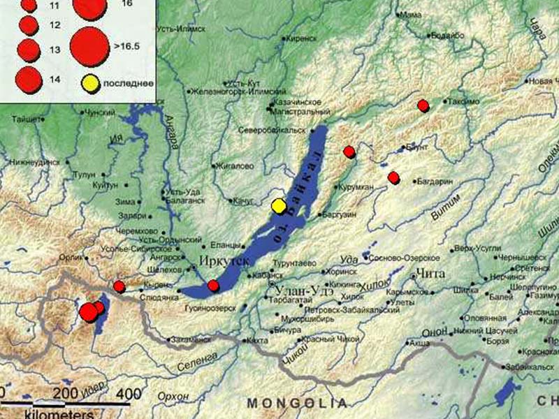 Землетрясение произошло на Байкале днем 13 января