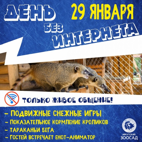 Традиционный День без интернета пройдет Иркутском зоосаде 29 января