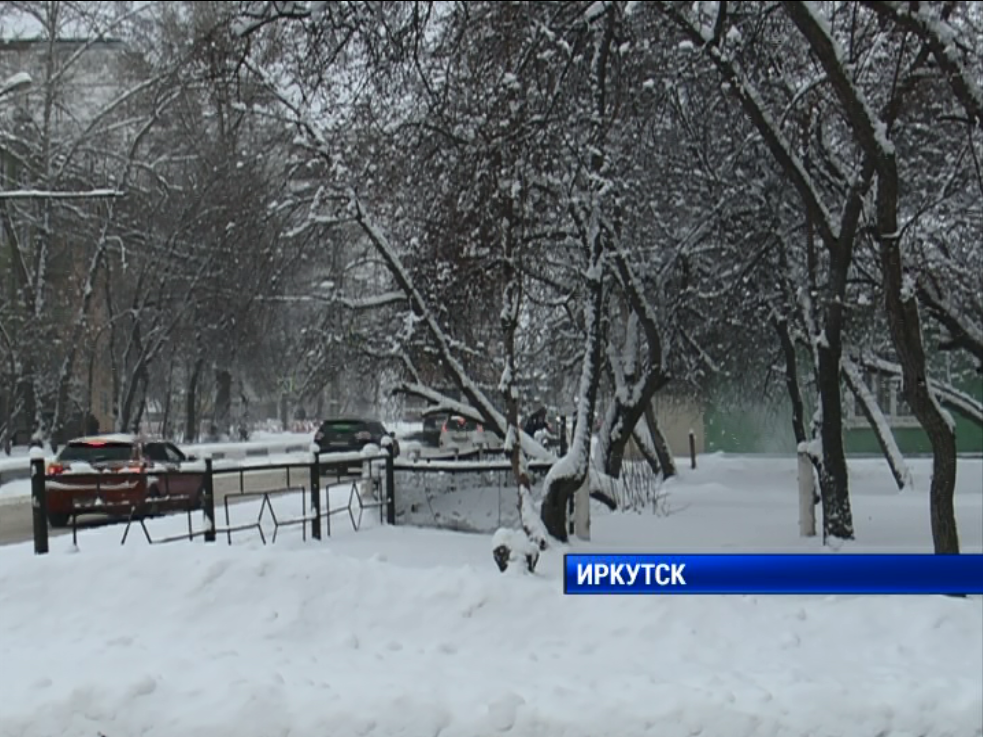Снегопад в Иркутске