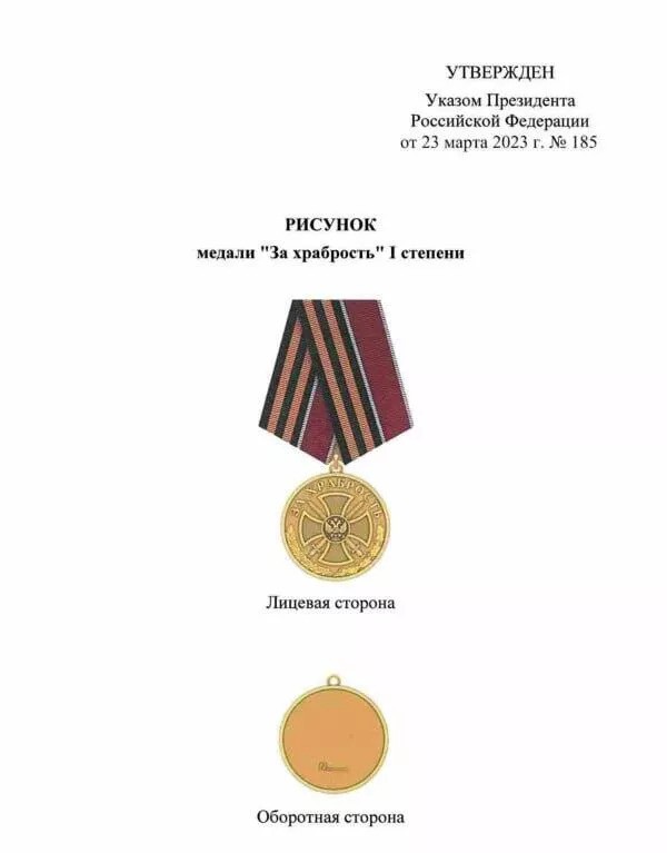 В России учредили медаль &#171;За храбрость&#187;