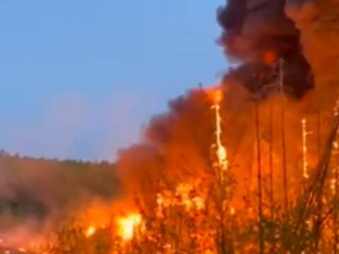 В Бодайбо произошел страшный лесной пожар из-за опрокинутого бензовоза