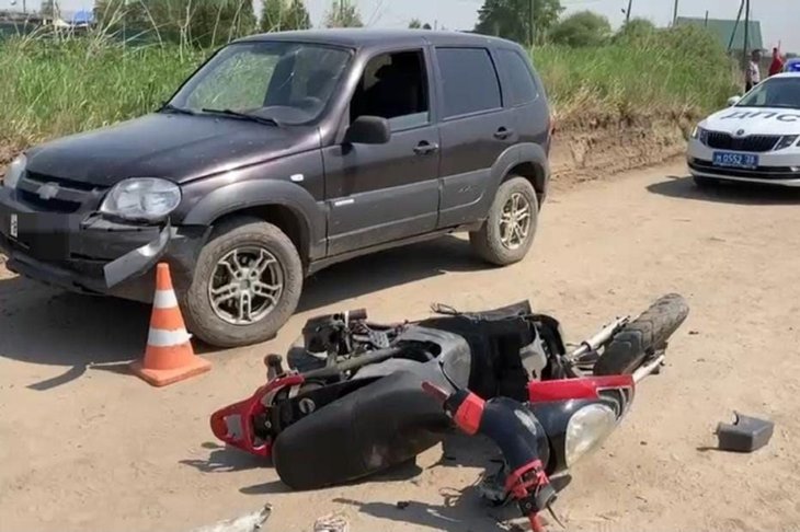15-летний мотоциклист получил травмы при столкновении с автомобилем Chevrolet в Усольском районе