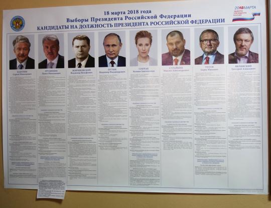 Выборы президента: к полудню явка по России составила 27%