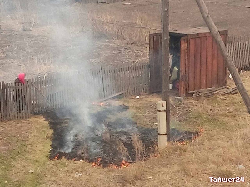 За сжигание сухой травы тайшетцам грозит штраф до 4 тысяч рублей