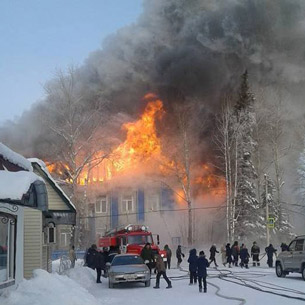 Школа горит в поселке Алексеевск в Киренском районе