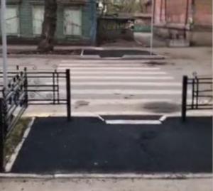 В Иркутске «довели до ума» пешеходный переход, который критиковала баба Валя