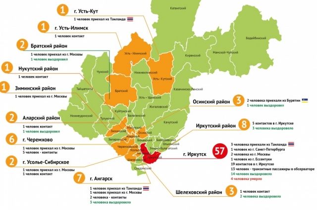 Коронавирус обнаружили в 13 районах Иркутской области