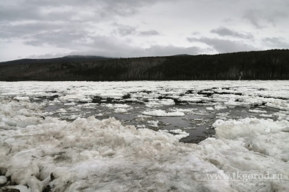 Подростки устроили катание на льдине на реке Витим