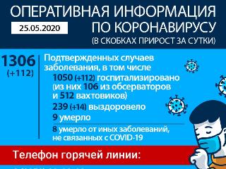 1306 случаев заражения коронавирусом в Иркутской области