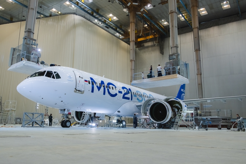 Опытный самолет МС-21 из Иркутска продолжит испытания после покраски
