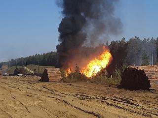 Пожар случился на газопроводе «Ангарск-Саянск» в Усольском районе