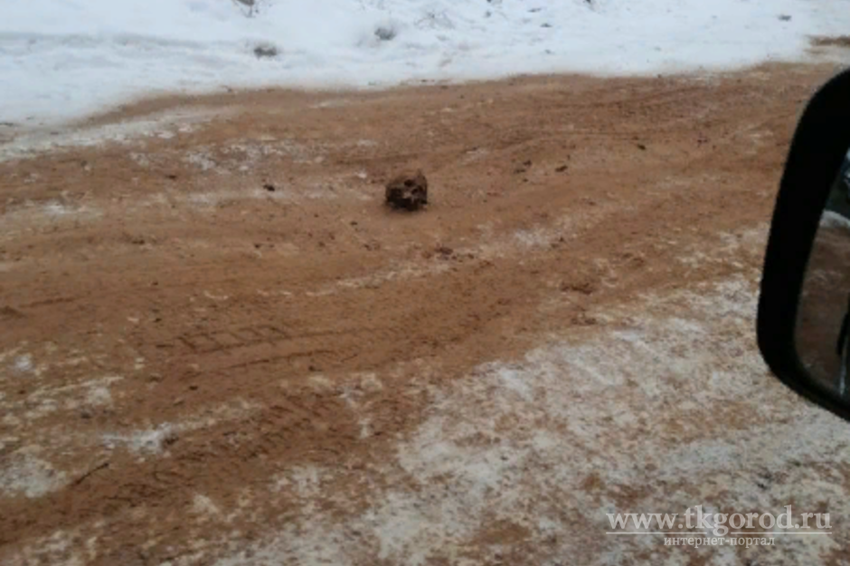 В Иркутской области обледеневшую дорогу посыпали песком с человеческими костями