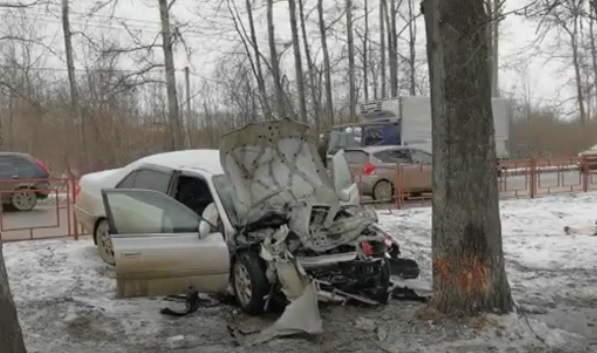 Водитель и пассажир иномарки погибли в Шелехове, врезавшись в дерево