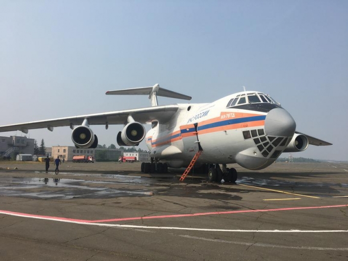 Ил-76 прибыл для тушения лесного пожара в 30 тысяч га в Катангском районе