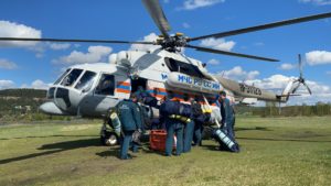 Вертолет Ми-8 МЧС России вылетел на ликвидацию крупного пожара в поселок Братского района