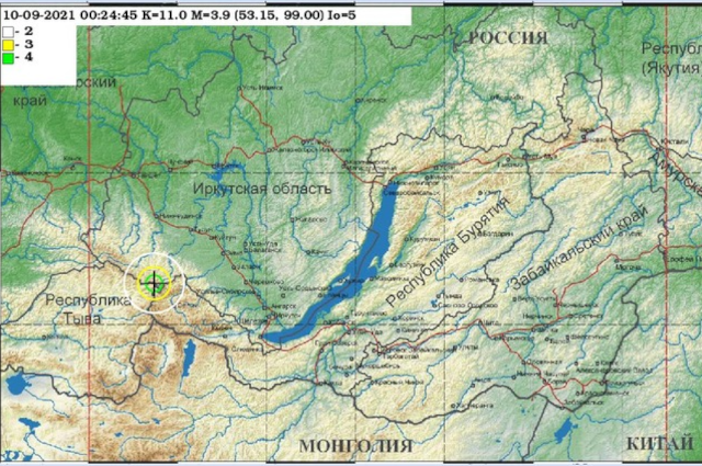 Землетрясение на границе Приангарья и Бурятии произошло 10 сентября