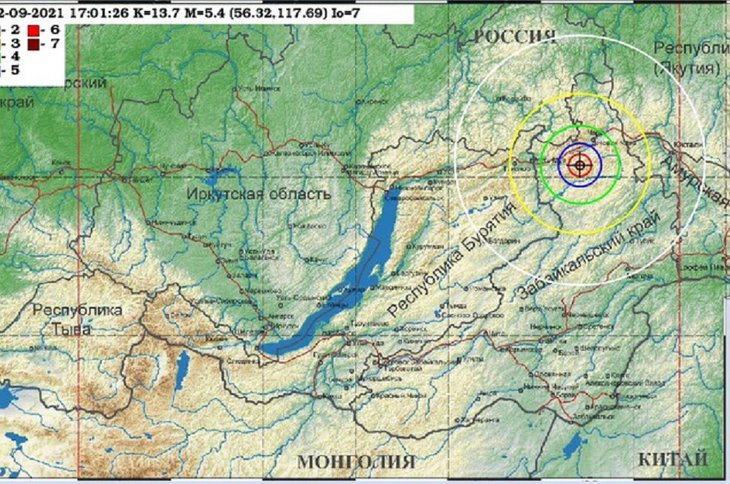 Землетрясение силой до 3 баллов произошло ночью 23 сентября в Бодайбо