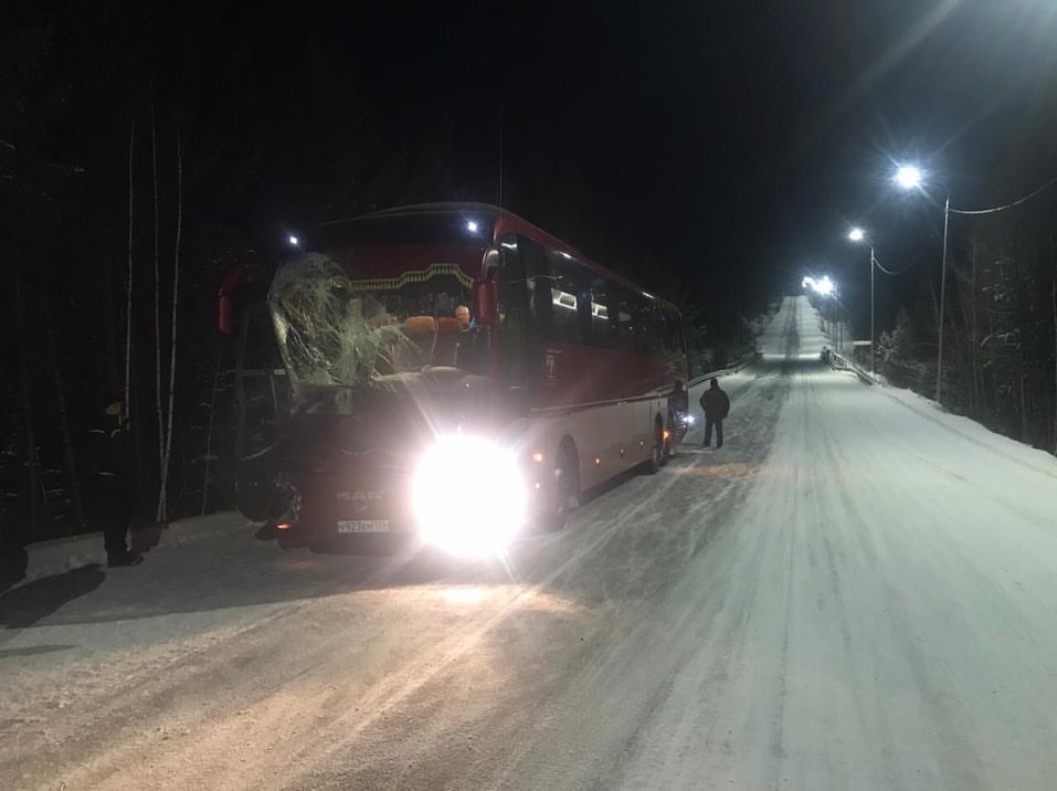 Междугородный автобус Усть-Илимск-Братск врезался в лесовоз