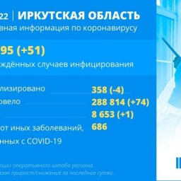 51 новый случай коронавируса зафиксировали в Иркутской области за сутки