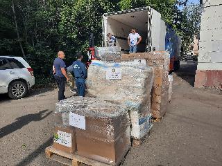 Гуманитарный груз отправили из Иркутска для жителей Донбасса и Украины