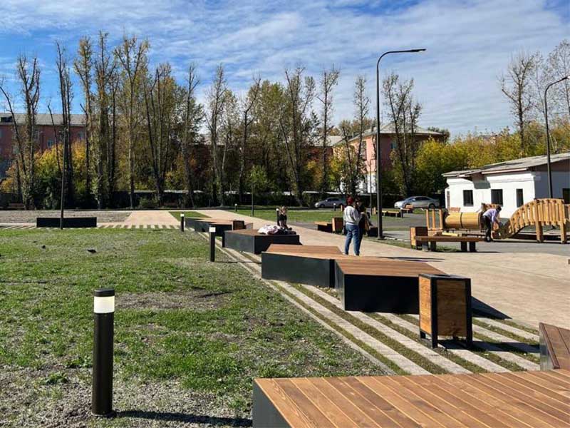 Первый этап благоустройства завершили в парке Комсомольском в Иркутске