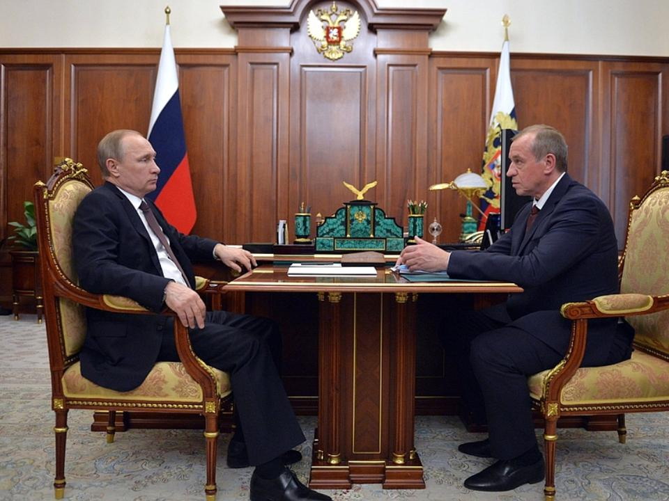 Встреча Владимира Путина с губернатором Иркутской области Сергеем Левченко