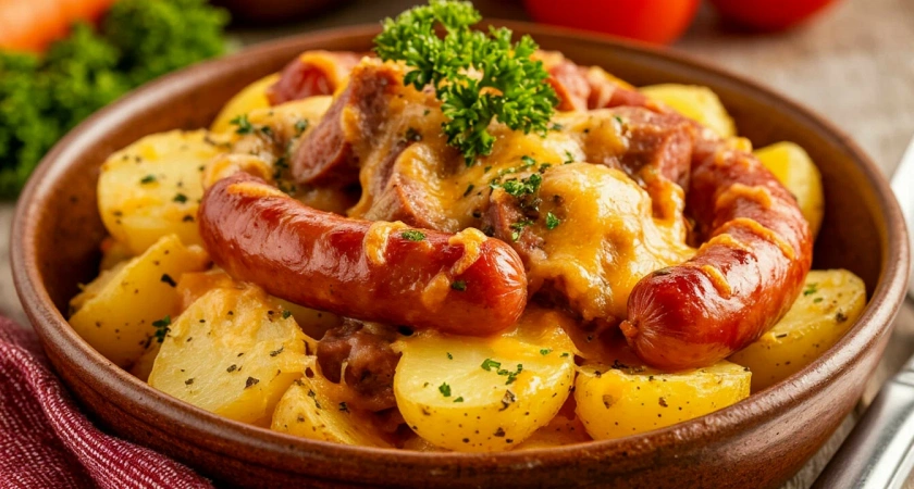 Крошка-картошка с колбасками и сыром! Сделать просто и вкуснее, чем в кафе