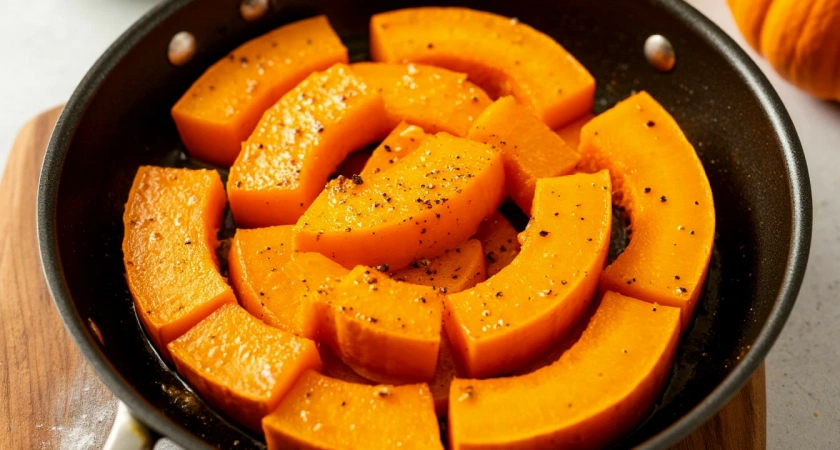 Обжариваю тыкву на сковороде до румяной корочки — и вкус похож на спелый манго: больше никогда не варю