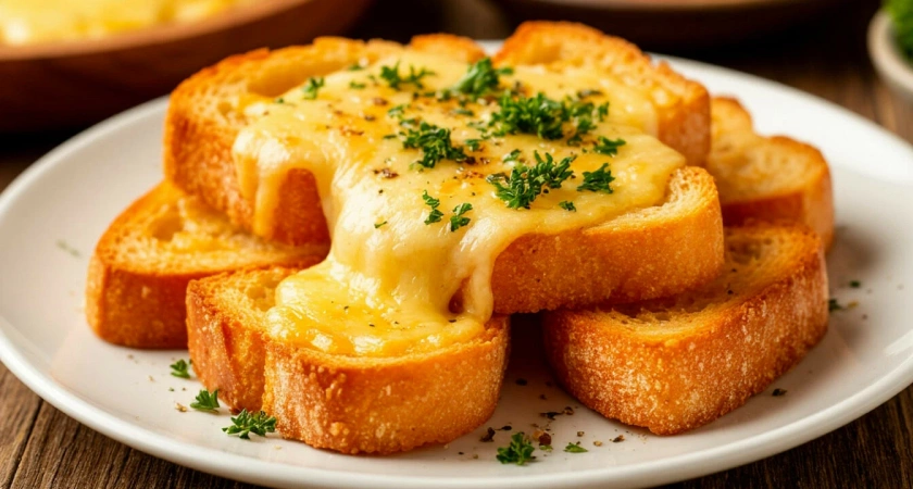 Ленивый завтрак за 10 минут. Необходимы половинка батона и сыр — обалденные чесночно-сырные гренки: просто и очень вкусно