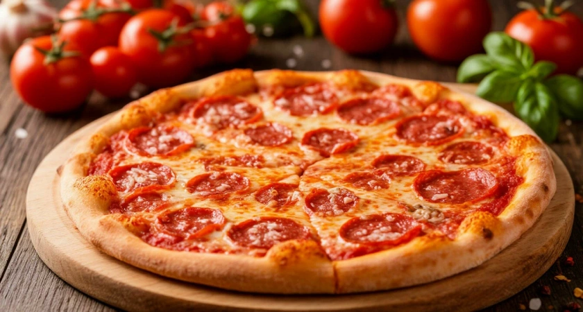 Бездрожжевая пицца без раскатки и без яиц – тесто мягкое внутри, хрустит сверху и готово всего за 15 минут