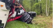 Автовоз с восемью автомобилями опрокинулся на трассе в Нижнеудинском районе